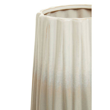 Orsina Azul Small Ceramic Ombre Vase – Grey and White Ribbed Decor