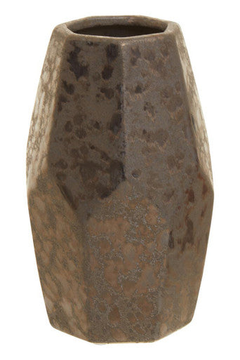 Orsina Salvo Small Ceramic Vase – Handcrafted Black Metallic Decor
