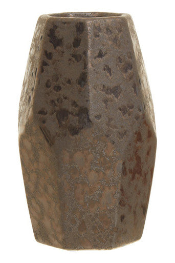 Orsina Salvo Small Ceramic Vase – Handcrafted Black Metallic Decor