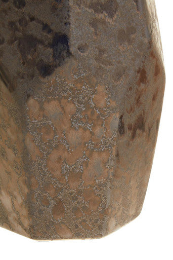 Orsina Salvo Small Ceramic Vase – Handcrafted Black Metallic Decor