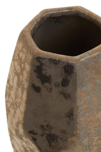 Orsina Salvo Small Ceramic Vase – Handcrafted Black Metallic Decor