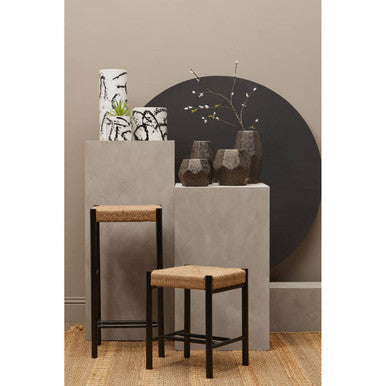 Orsina Salvo Large Ceramic Planter – Black Metallic Geometric Pot