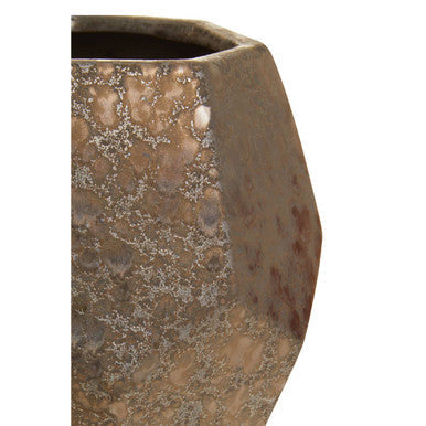 Orsina Salvo Large Ceramic Planter – Black Metallic Geometric Pot