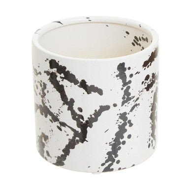 Orsina Sorrell Small Ceramic Planter – Black and White Succulent Pot
