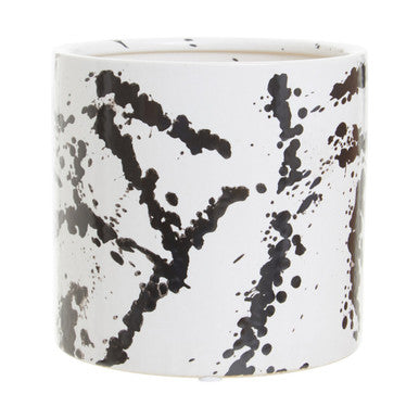 Orsina Sorrell Small Ceramic Planter – Black and White Succulent Pot