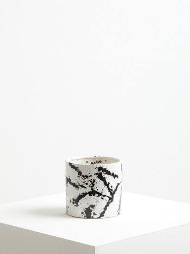 Orsina Sorrell Small Ceramic Planter – Black and White Succulent Pot