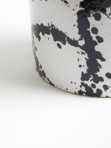 Orsina Sorrell Small Ceramic Planter – Black and White Succulent Pot