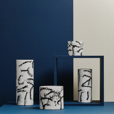 Orsina Sorrell Small Ceramic Planter – Black and White Succulent Pot