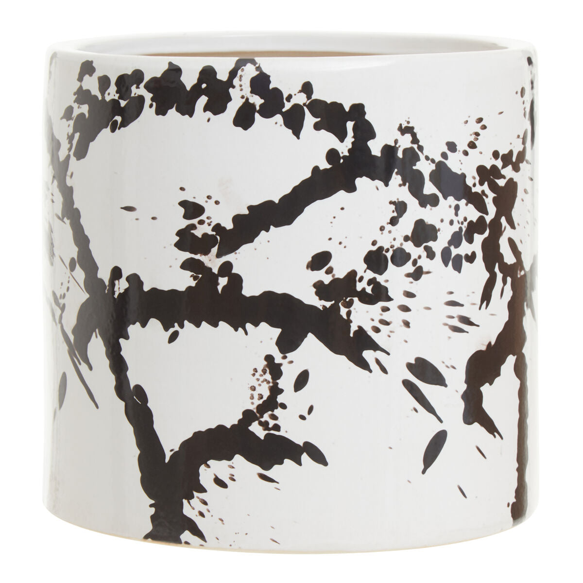 Orsina Sorrell Large Ceramic Planter – Black and White Modern Pot