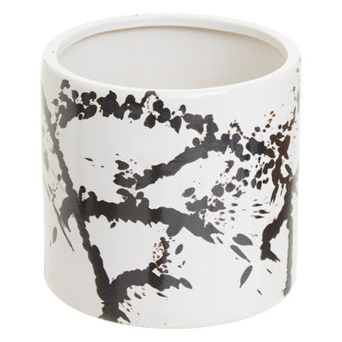 Orsina Sorrell Large Ceramic Planter – Black and White Modern Pot