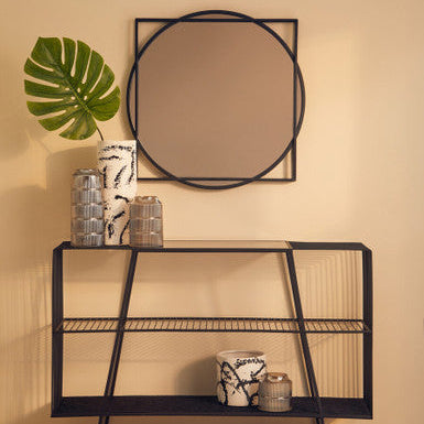 Orsina Sorrell Large Ceramic Planter – Black and White Modern Pot