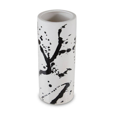 Orsina Sorrell Small Ceramic Vase – Black and White Hand-Finished