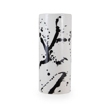 Orsina Sorrell Small Ceramic Vase – Black and White Hand-Finished