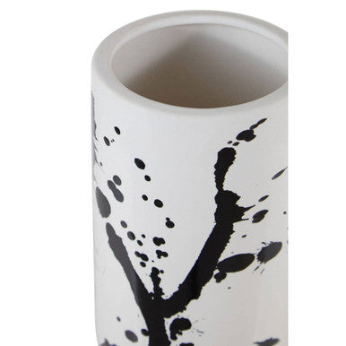 Orsina Sorrell Small Ceramic Vase – Black and White Hand-Finished