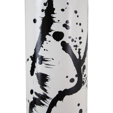 Orsina Sorrell Small Ceramic Vase – Black and White Hand-Finished