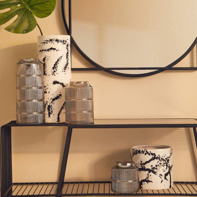 Orsina Sorrell Large Ceramic Vase – Modern Black and White Decor