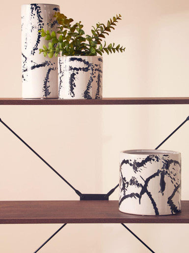 Orsina Sorrell Large Ceramic Vase – Modern Black and White Decor