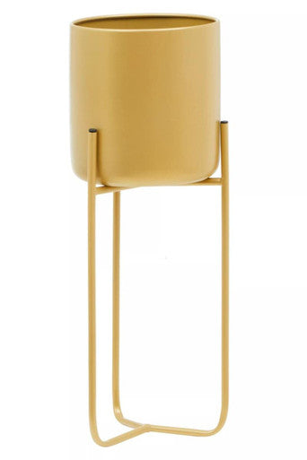 Orsina Avento Large Gold Floor Planter – Metal Tripod Plant Stand