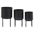 Orsina Avento Black Metal Planters | Set of 3 Modern Indoor Plant Stands