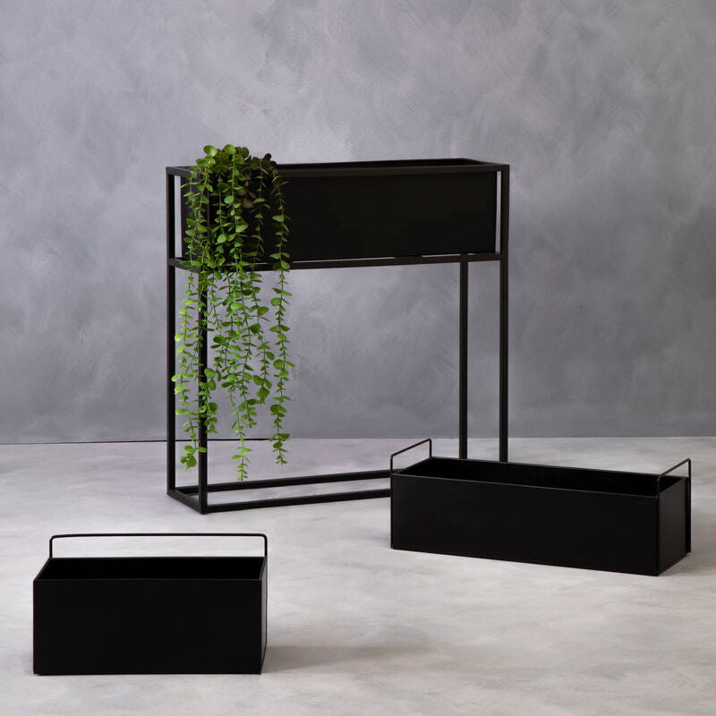 Orsina Asher Wall Plant Box – Matte Black Metal Vertical Planter