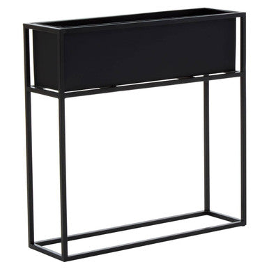 Orsina Asher Floor Standing Black Metal Plant Box | Modern Planter