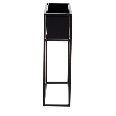 Orsina Asher Floor Standing Black Metal Plant Box | Modern Planter