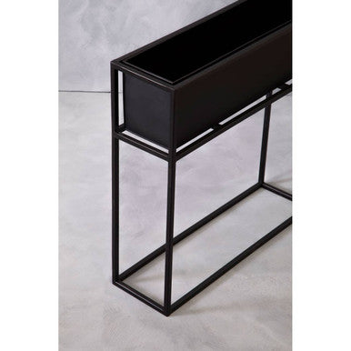Orsina Asher Floor Standing Black Metal Plant Box | Modern Planter