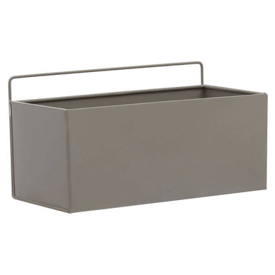 Orsina Asher Wall Plant Box – Grey Powder-Coated Iron Planter