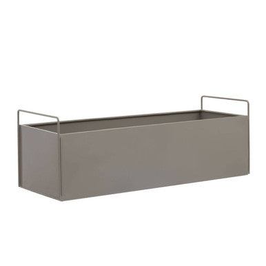 Orsina Asher Large Grey Metal Plant Box – Modern Wall Mounted Planter