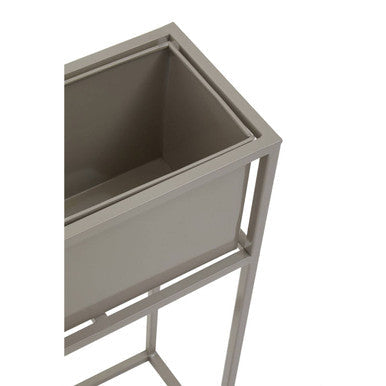 Orsina Asher Floor Standing Grey Plant Box | Minimalist Metal Planter