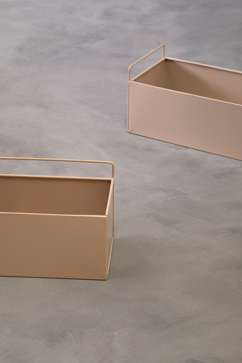 Orsina Asher Wall Plant Box – Grey Natural Metal Indoor Wall Planter