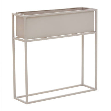 Orsina Asher Floor Standing Plant Box – Natural Wood & Metal Planter