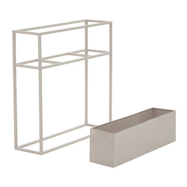 Orsina Asher Floor Standing Plant Box – Natural Wood & Metal Planter