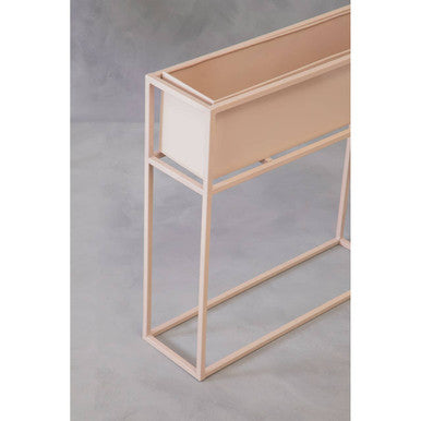 Orsina Asher Floor Standing Plant Box – Natural Wood & Metal Planter