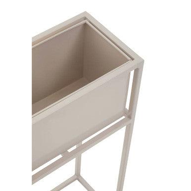 Orsina Asher Floor Standing Plant Box – Natural Wood & Metal Planter