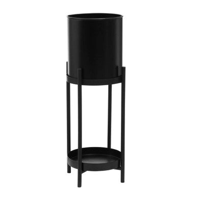 Orsina Asher Two Tier Black Metal Plant Stand – Modern Indoor Pedestal