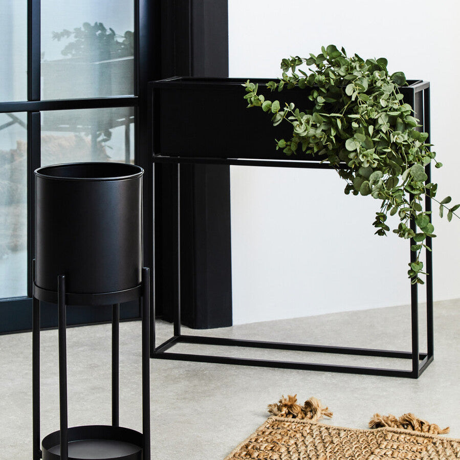 Orsina Asher Two Tier Black Metal Plant Stand – Modern Indoor Pedestal
