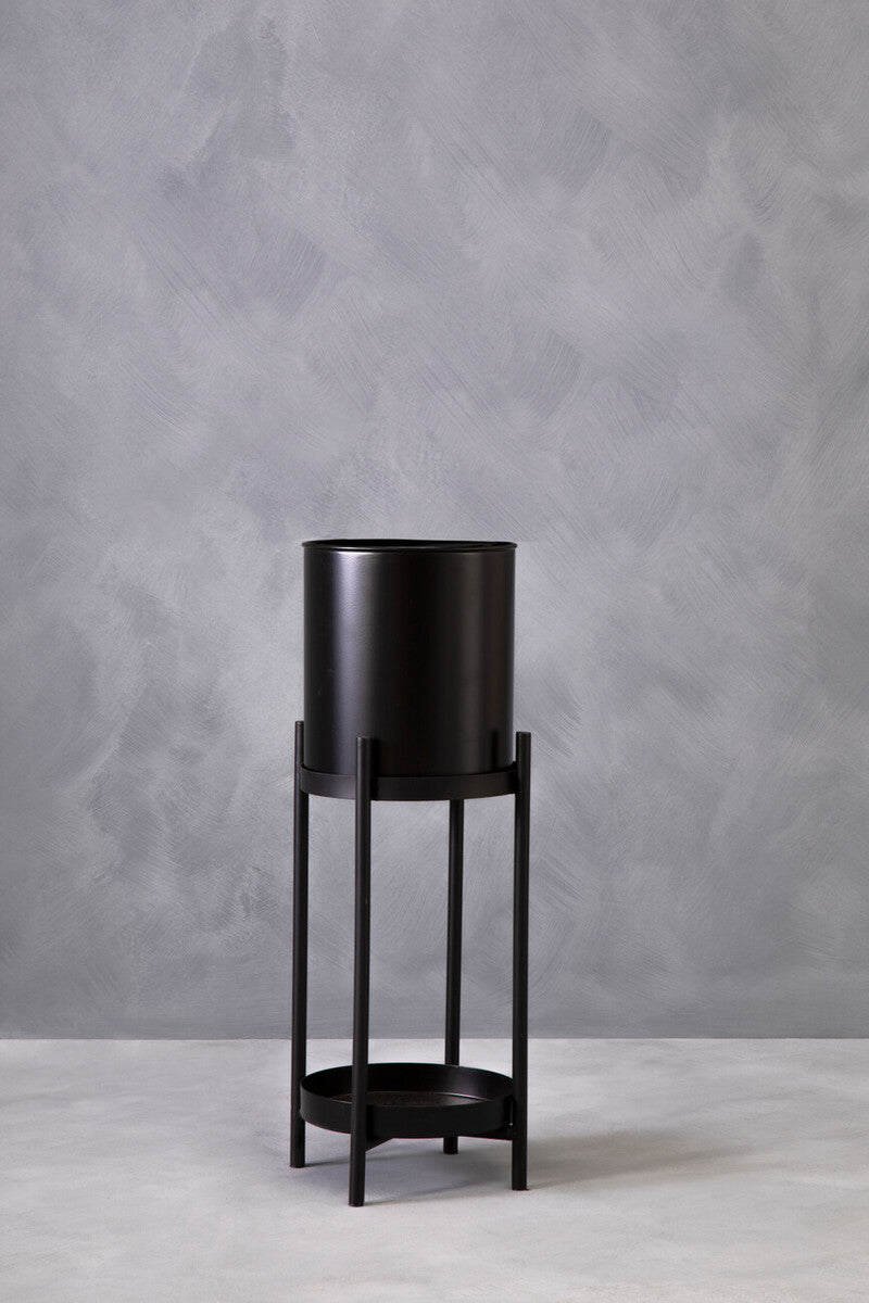 Orsina Asher Two Tier Black Metal Plant Stand – Modern Indoor Pedestal