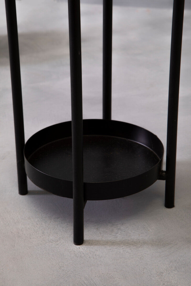 Orsina Asher Two Tier Black Metal Plant Stand – Modern Indoor Pedestal