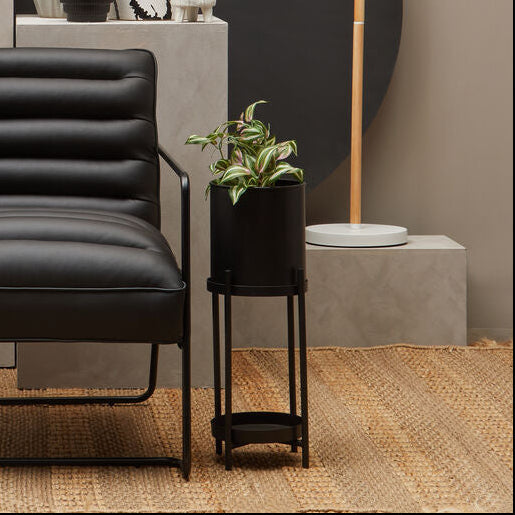 Orsina Asher Two Tier Black Metal Plant Stand – Modern Indoor Pedestal