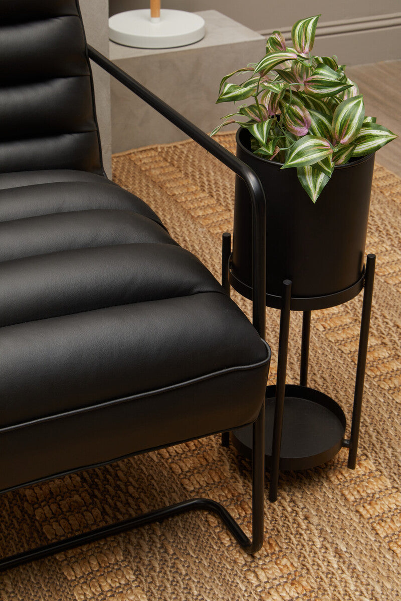 Orsina Asher Two Tier Black Metal Plant Stand – Modern Indoor Pedestal