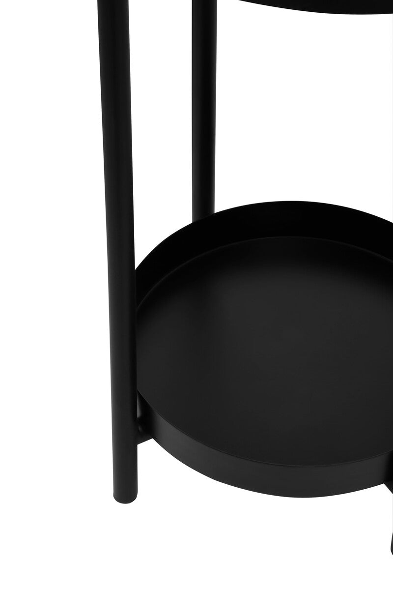 Orsina Asher Two Tier Black Metal Plant Stand – Modern Indoor Pedestal