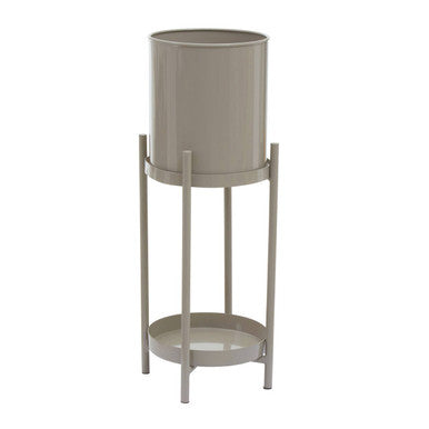Orsina Asher Two Tier Grey Plant Stand – Modern Metal Indoor Planter