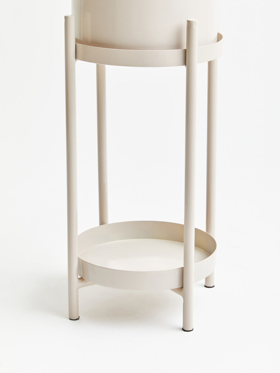 Orsina Asher Two-Tier Metal Plant Stand – Natural Modern Indoor Display