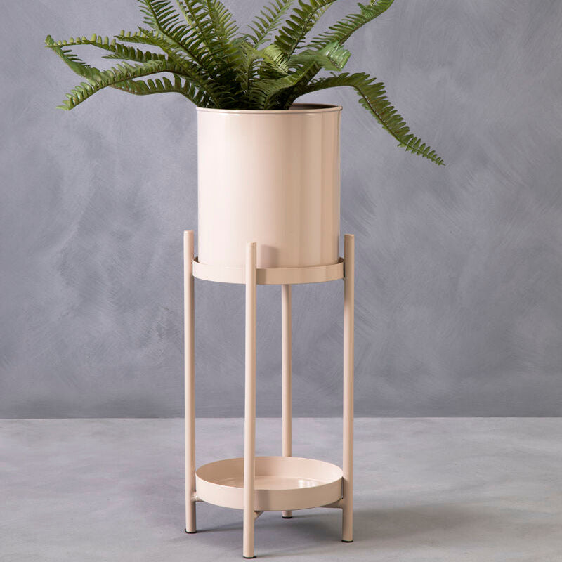 Orsina Asher Two-Tier Metal Plant Stand – Natural Modern Indoor Display
