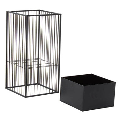 Orsina Alden Black Floor Standing Planter – Modern Iron Plant Stand