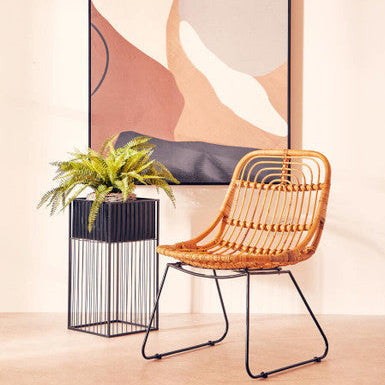 Orsina Alden Floor Standing Planter – Tall Black Iron Square Plant Stand