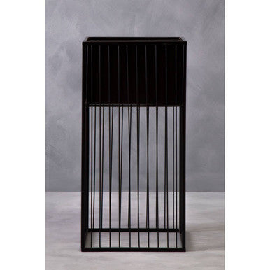 Orsina Alden Floor Standing Planter – Tall Black Iron Square Plant Stand
