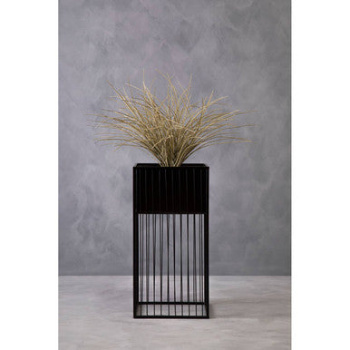 Orsina Alden Floor Standing Planter – Tall Black Iron Square Plant Stand