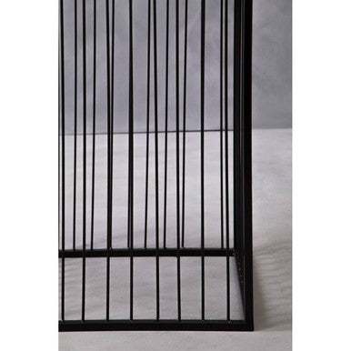Orsina Alden Floor Standing Planter – Tall Black Iron Square Plant Stand